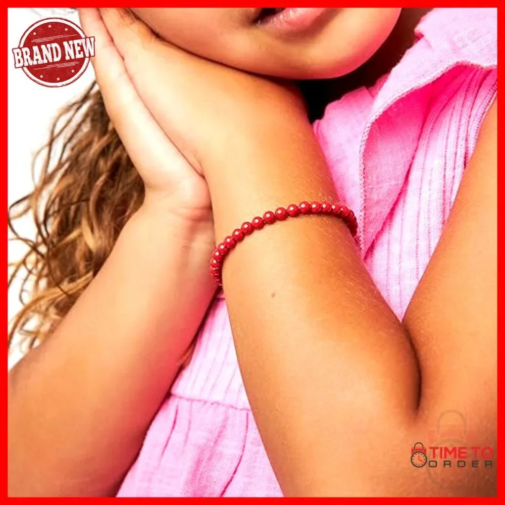 Adjustable Sterling Silver Simulated Pearl Bracelet for Girls 0-9 Months